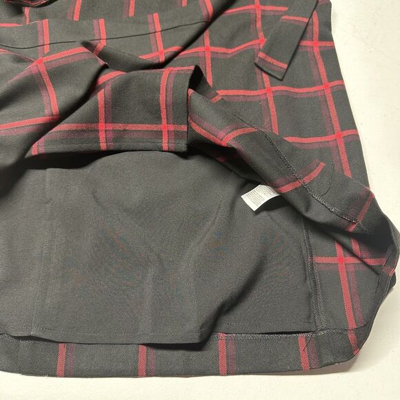 Plaid Skirt 6 Midi Banana Republic Red Black Faux Wrap Office Academia NEW - Picture 10 of 11